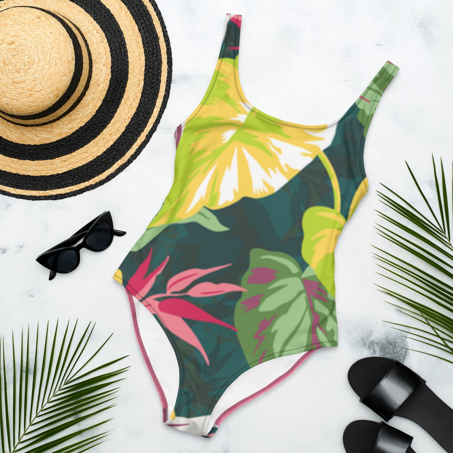 One-Piece Swimsuit - tickle me pink