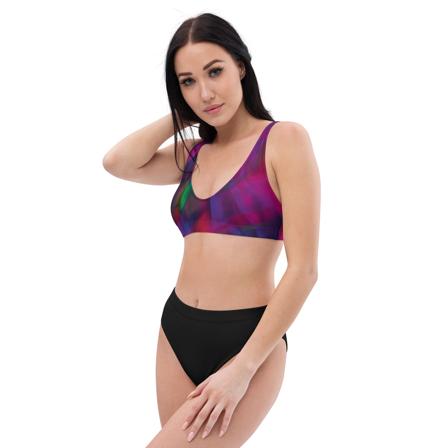 Multi-color high-waisted bikini