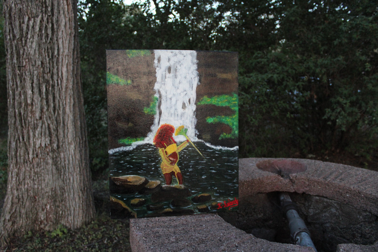 "Blossoming Serenity: Embrace of Motherhood" - Original