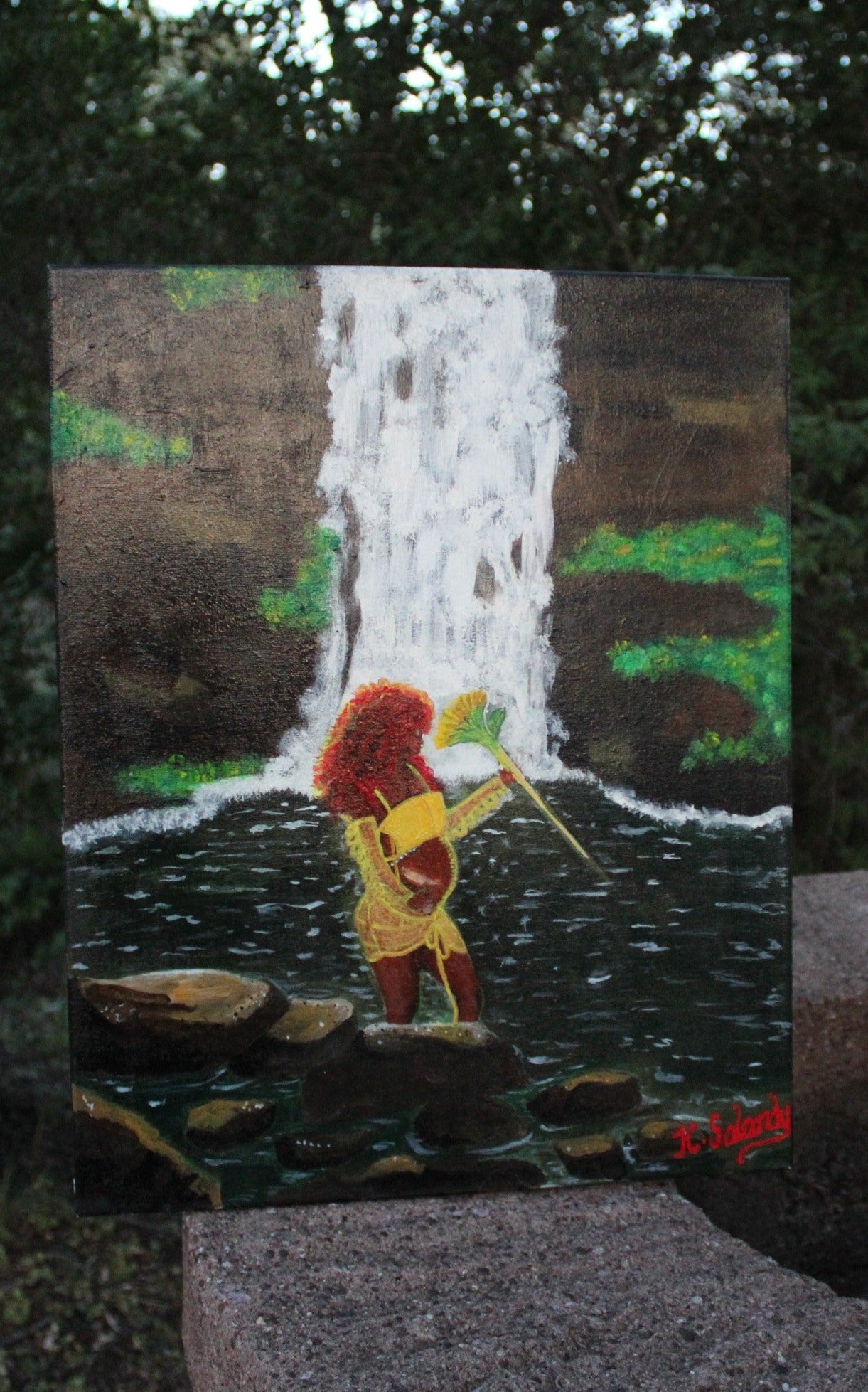 "Blossoming Serenity: Embrace of Motherhood" - Original