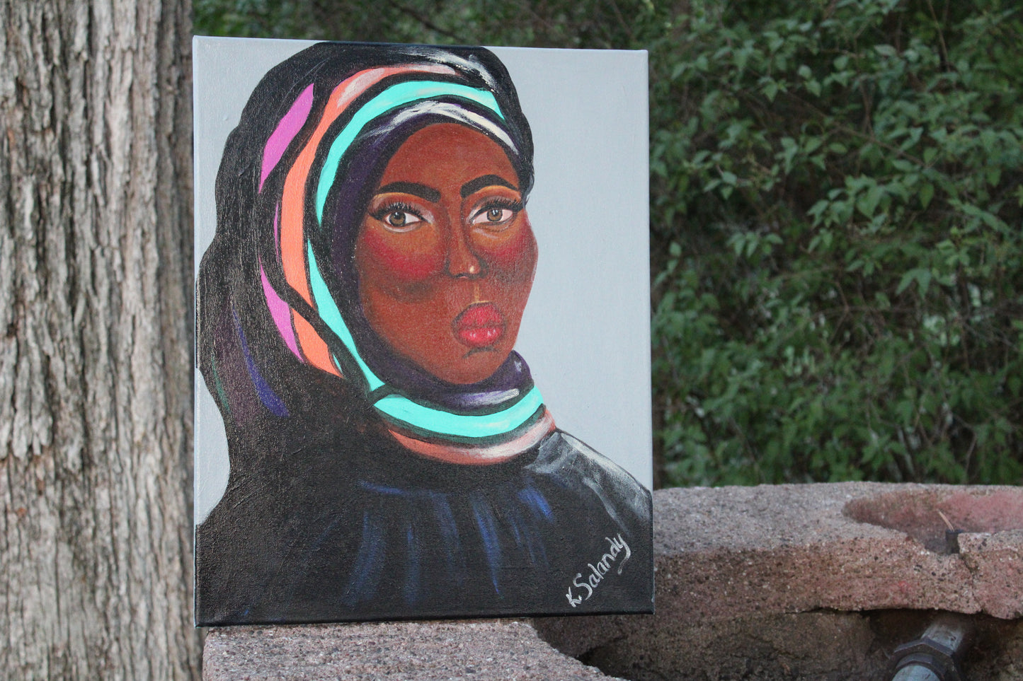 "Hues of Inner Beauty: Veiled Elegance" - Original