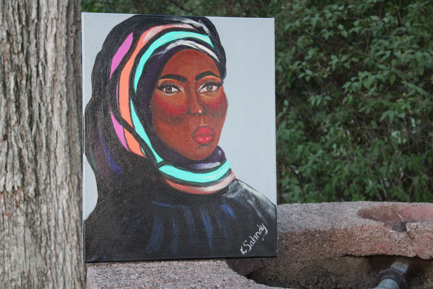 "Hues of Inner Beauty: Veiled Elegance" - Original