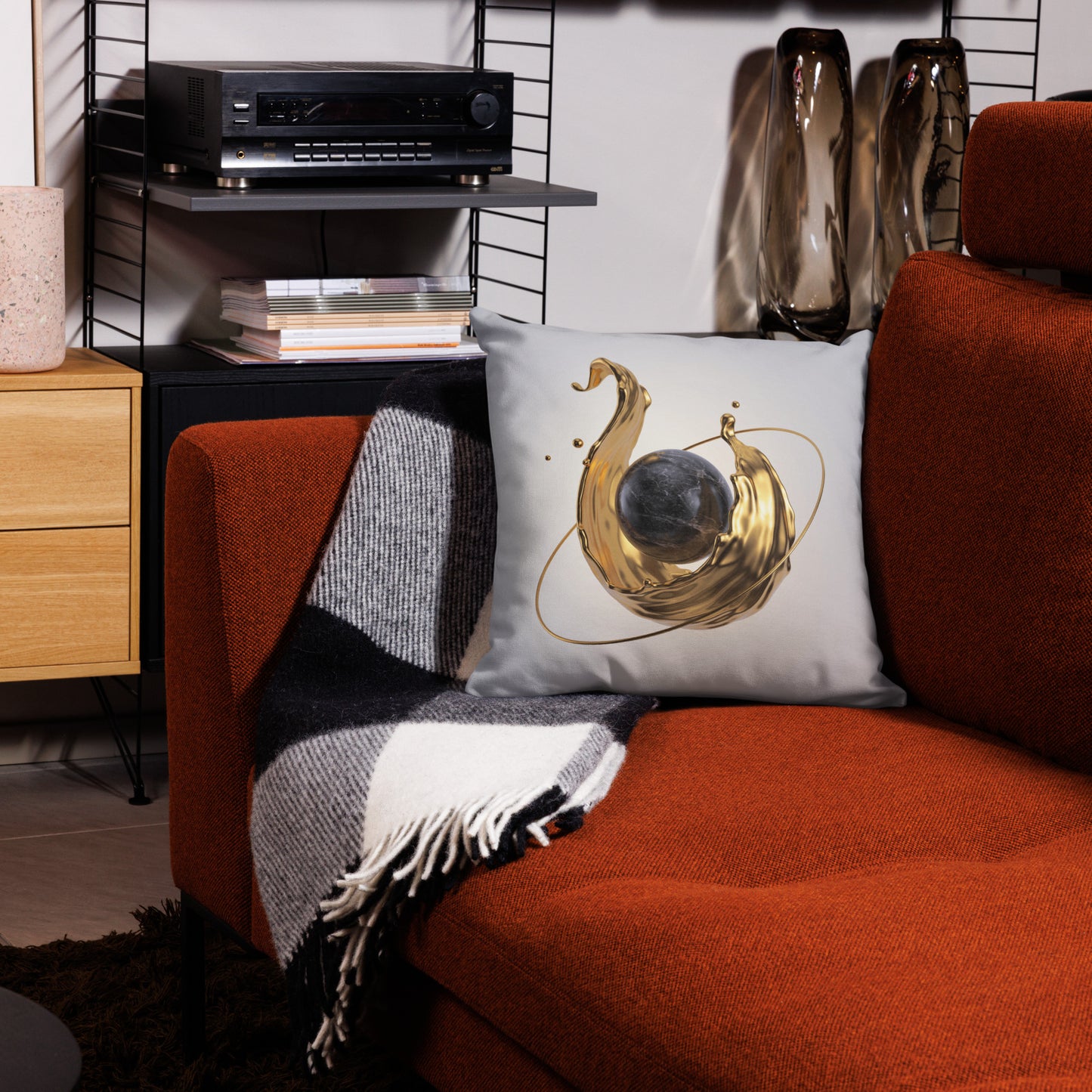 Premium Pillow - Black & Gold