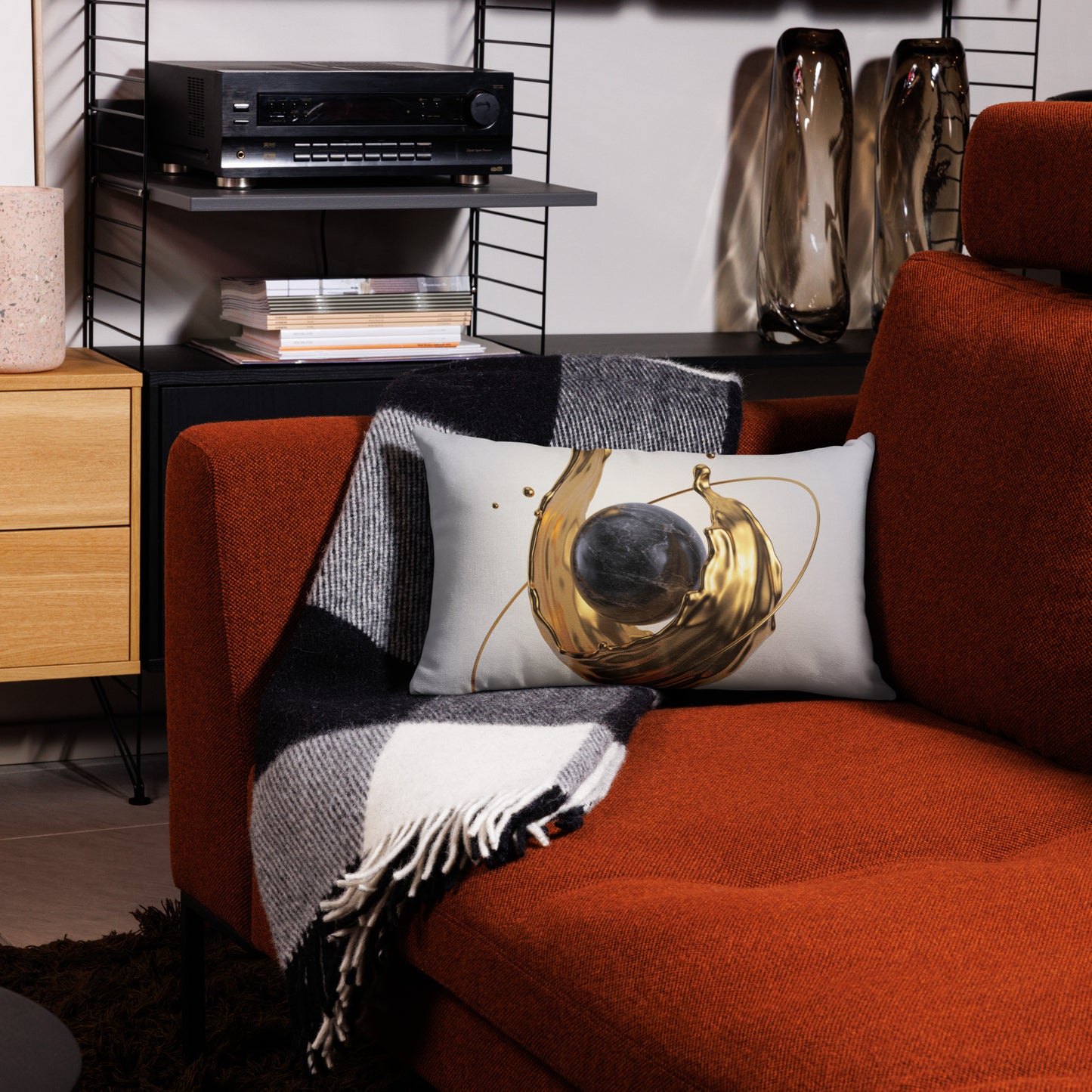 Premium Pillow - Black & Gold