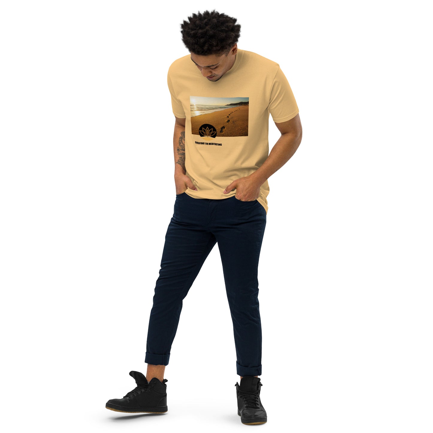 Men’s premium heavyweight tee - Meditation