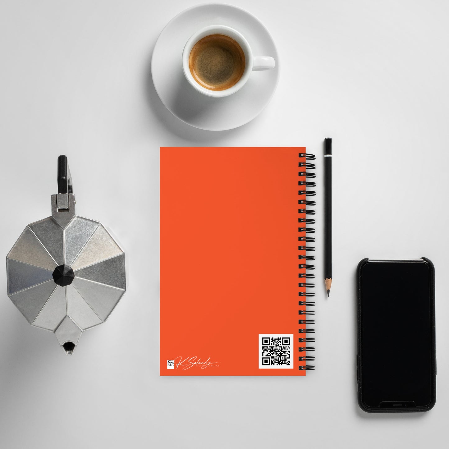 Orange Spiral notebook Ankh