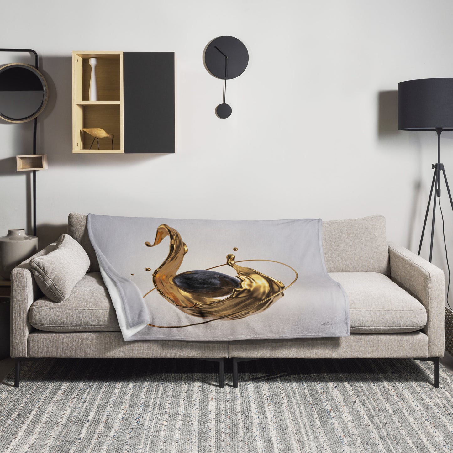 Throw Blanket - Black & Gold