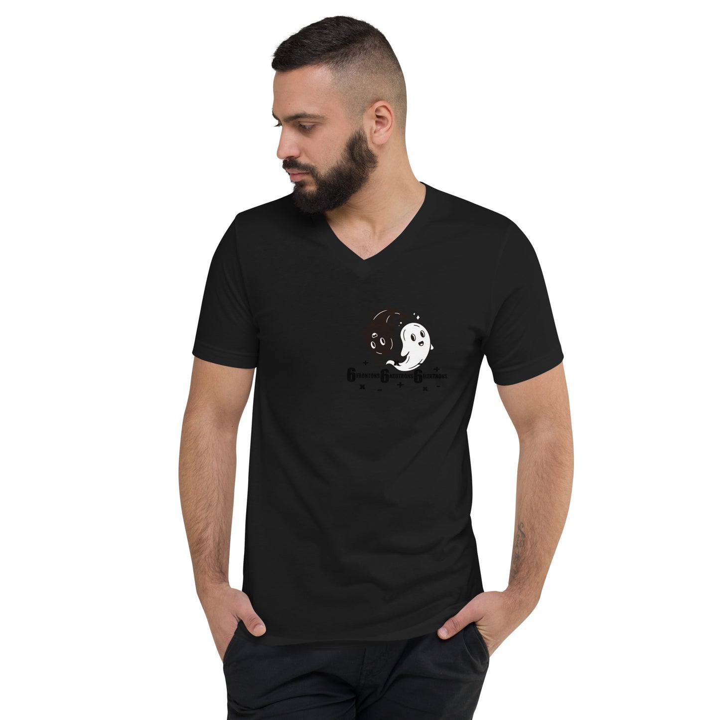 Unisex Short Sleeve V-Neck T-Shirt - Yin & Yang