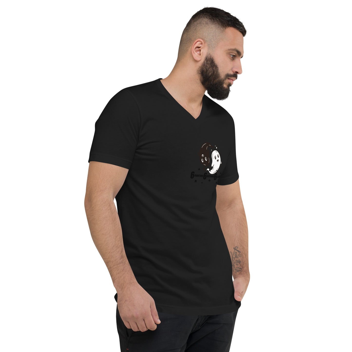 Unisex Short Sleeve V-Neck T-Shirt - Yin & Yang