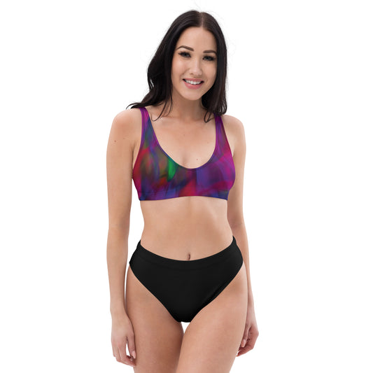 Multi-color high-waisted bikini