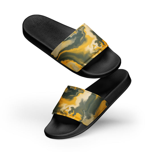 minimal yellow marble - Men’s slides