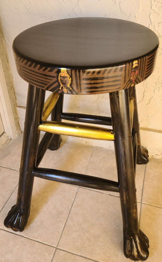 Hand painted Wooden African Counter & Bar Stool